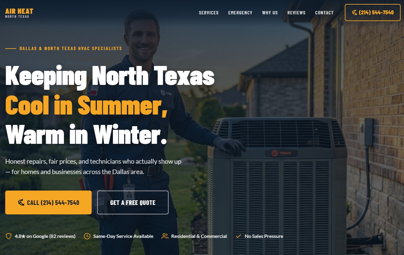 HVAC website example